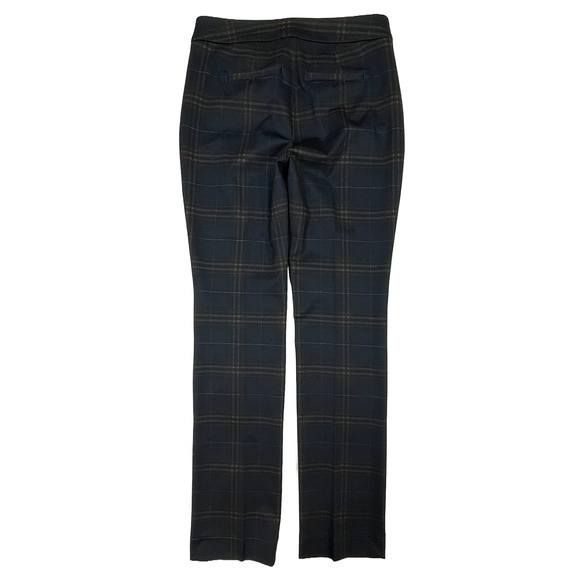 NYDJ Slim Trouser Pants Sz 2 or 27 New $119 Oaklan Plaid Blue Black Straight Leg - Picture 4 of 16